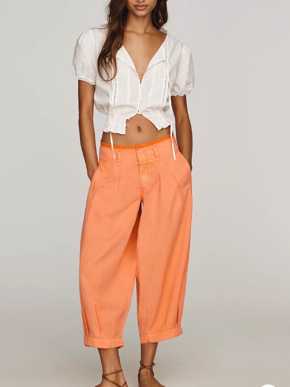 Anthropologie Pilcro ballon pants orange size 31